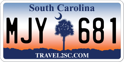 SC license plate MJY681