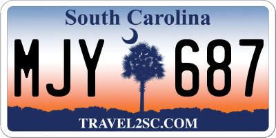 SC license plate MJY687