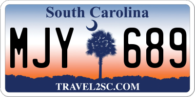 SC license plate MJY689
