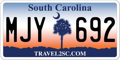SC license plate MJY692