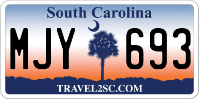 SC license plate MJY693
