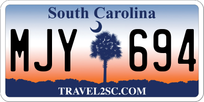 SC license plate MJY694