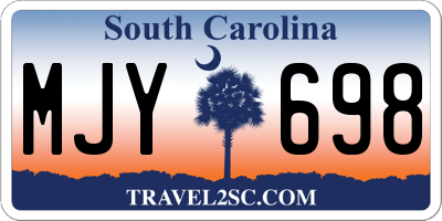 SC license plate MJY698