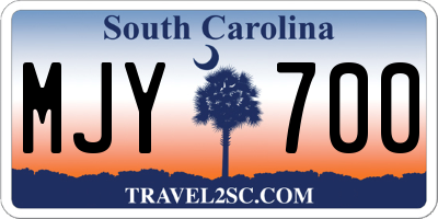 SC license plate MJY700