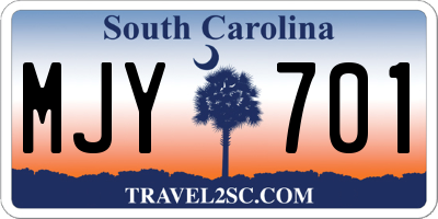 SC license plate MJY701