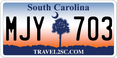 SC license plate MJY703