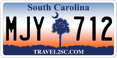 SC license plate MJY712