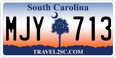 SC license plate MJY713