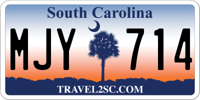 SC license plate MJY714