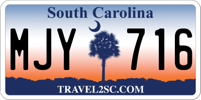 SC license plate MJY716