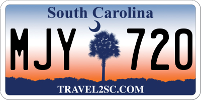 SC license plate MJY720