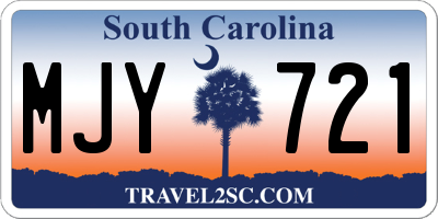 SC license plate MJY721