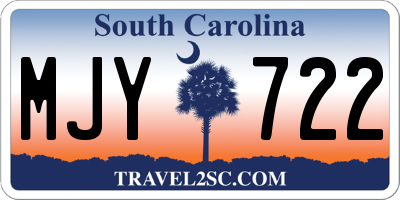 SC license plate MJY722