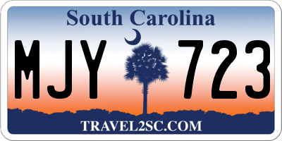 SC license plate MJY723