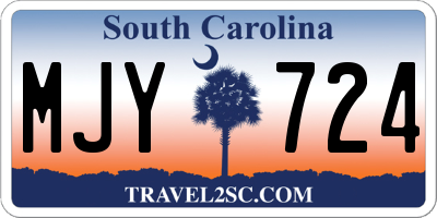SC license plate MJY724