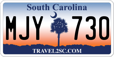 SC license plate MJY730