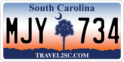 SC license plate MJY734