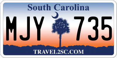 SC license plate MJY735