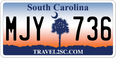 SC license plate MJY736