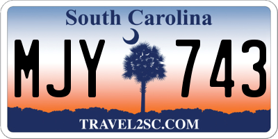 SC license plate MJY743