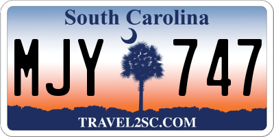 SC license plate MJY747