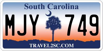 SC license plate MJY749