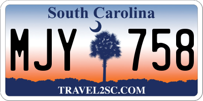 SC license plate MJY758