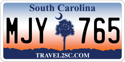 SC license plate MJY765