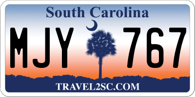 SC license plate MJY767