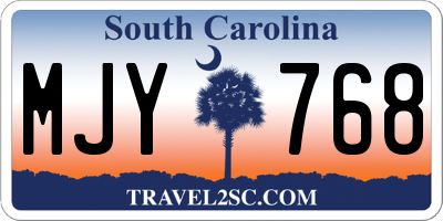 SC license plate MJY768
