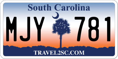 SC license plate MJY781