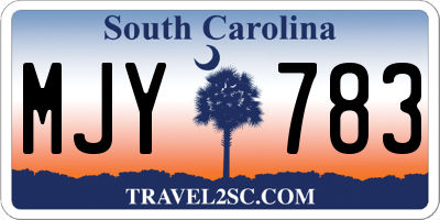 SC license plate MJY783