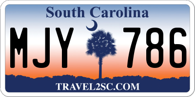 SC license plate MJY786