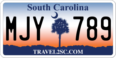 SC license plate MJY789