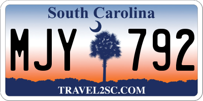 SC license plate MJY792