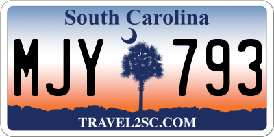 SC license plate MJY793
