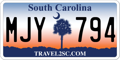 SC license plate MJY794