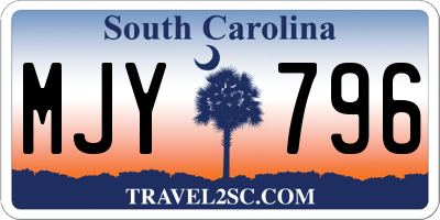 SC license plate MJY796