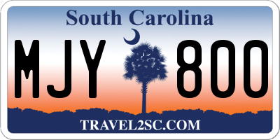SC license plate MJY800