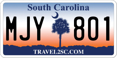 SC license plate MJY801