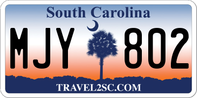 SC license plate MJY802