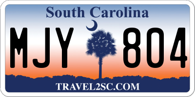 SC license plate MJY804