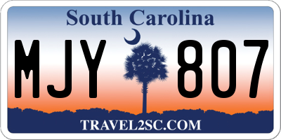 SC license plate MJY807