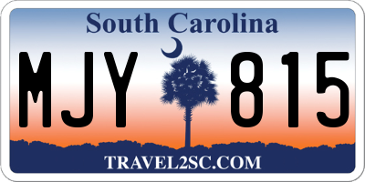 SC license plate MJY815