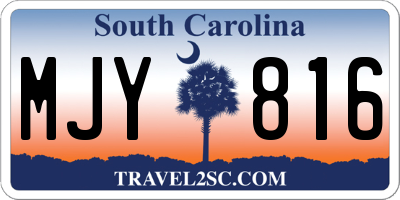 SC license plate MJY816