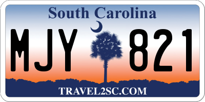 SC license plate MJY821