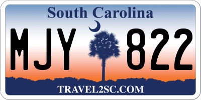 SC license plate MJY822
