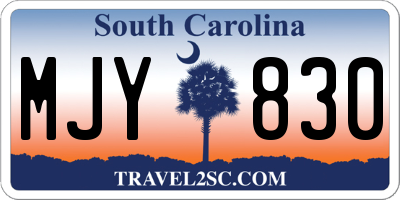 SC license plate MJY830