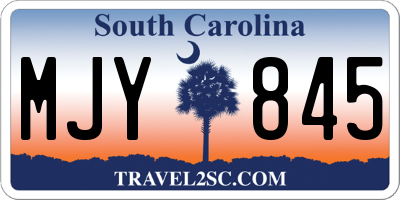 SC license plate MJY845