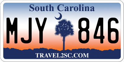 SC license plate MJY846